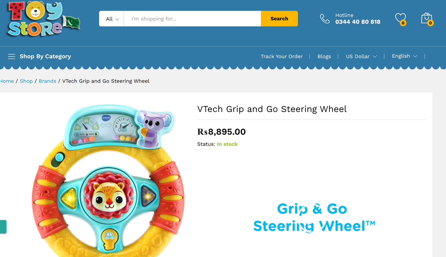 VTech Grip and Go Steering Wheel